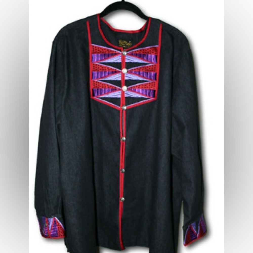 Bob Mackie Embroidered Denim Jacket